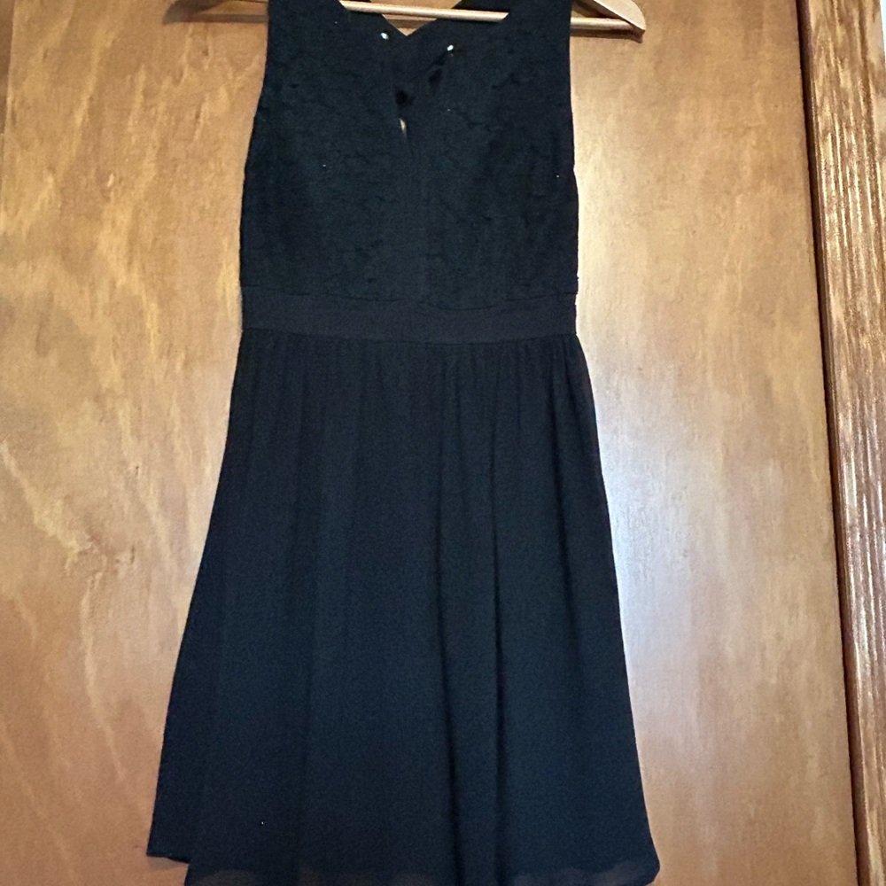 Ark & Co Black Sleeveless Lace Bodice Mini Dress